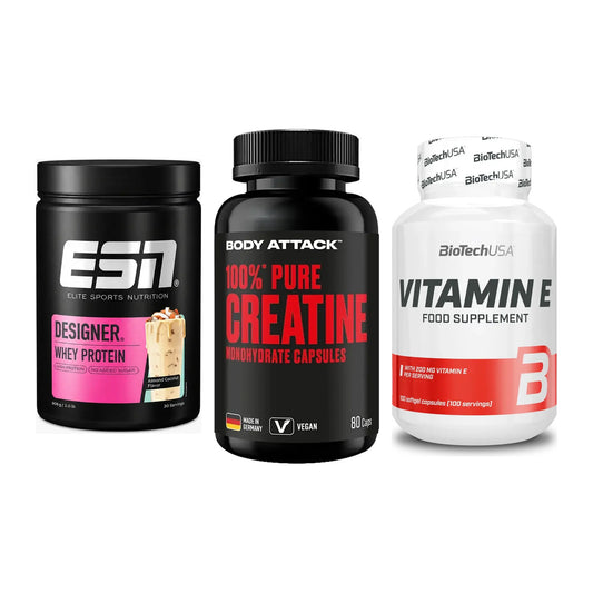 Einsteiger-Set: ESN Designer + Body Attack 100% + BioTech Vitamin – alle enthaltenen Artikel
