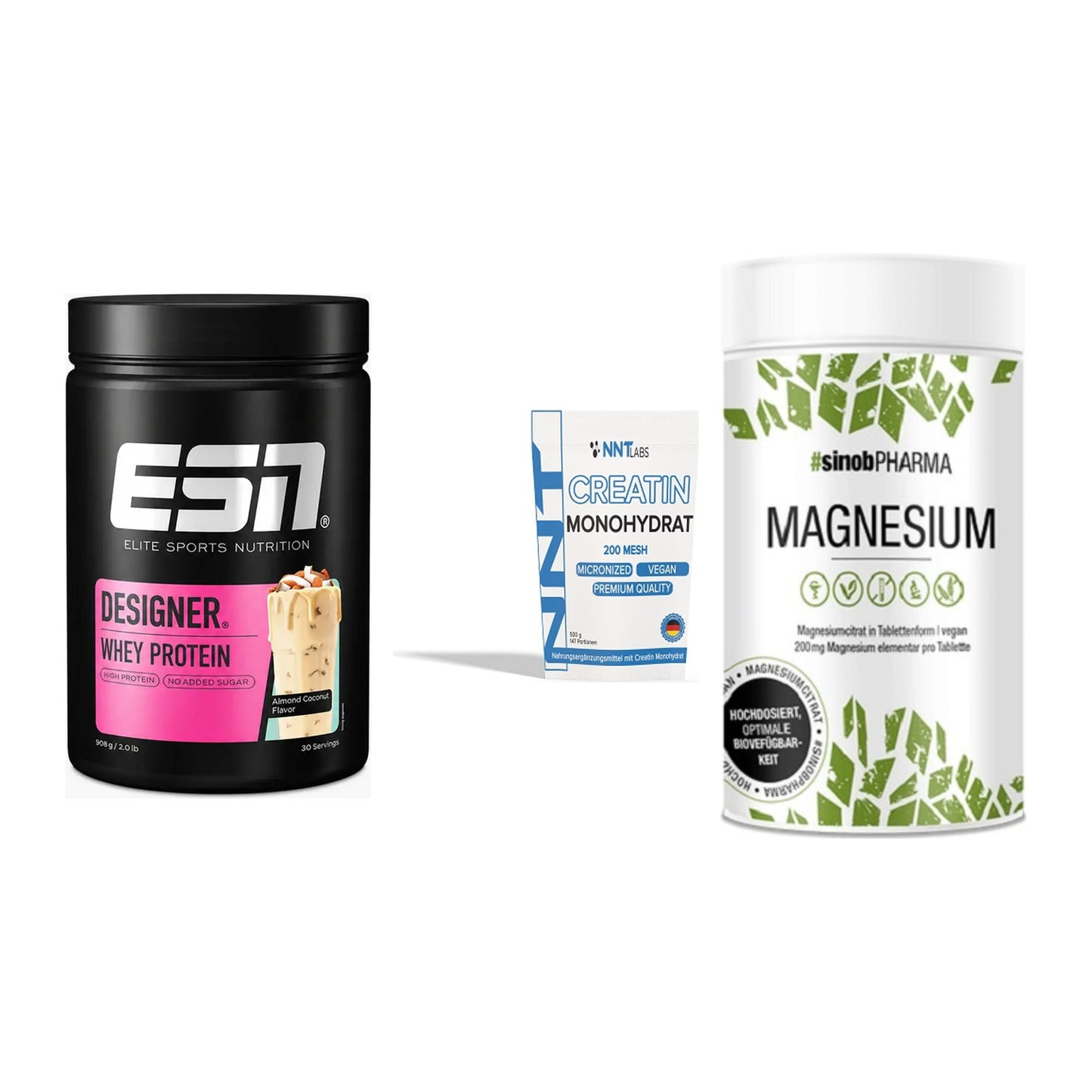 Einsteiger-Set: ESN Designer + NNT Creatin + Sinob Magnesium – alle enthaltenen Artikel