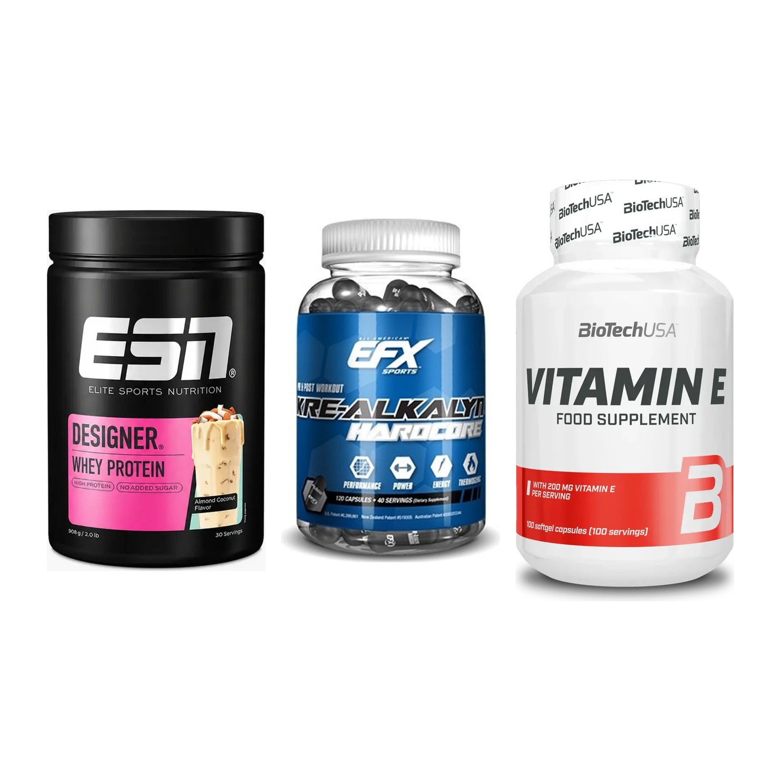 Einsteiger-Set: ESN Designer + EFX Kre-Alkalyn + BioTech Vitamin – alle enthaltenen Artikel