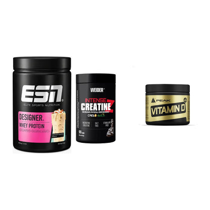Einsteiger-Set: ESN Designer + Weider Intense + Peak Vitamin D – alle enthaltenen Artikel