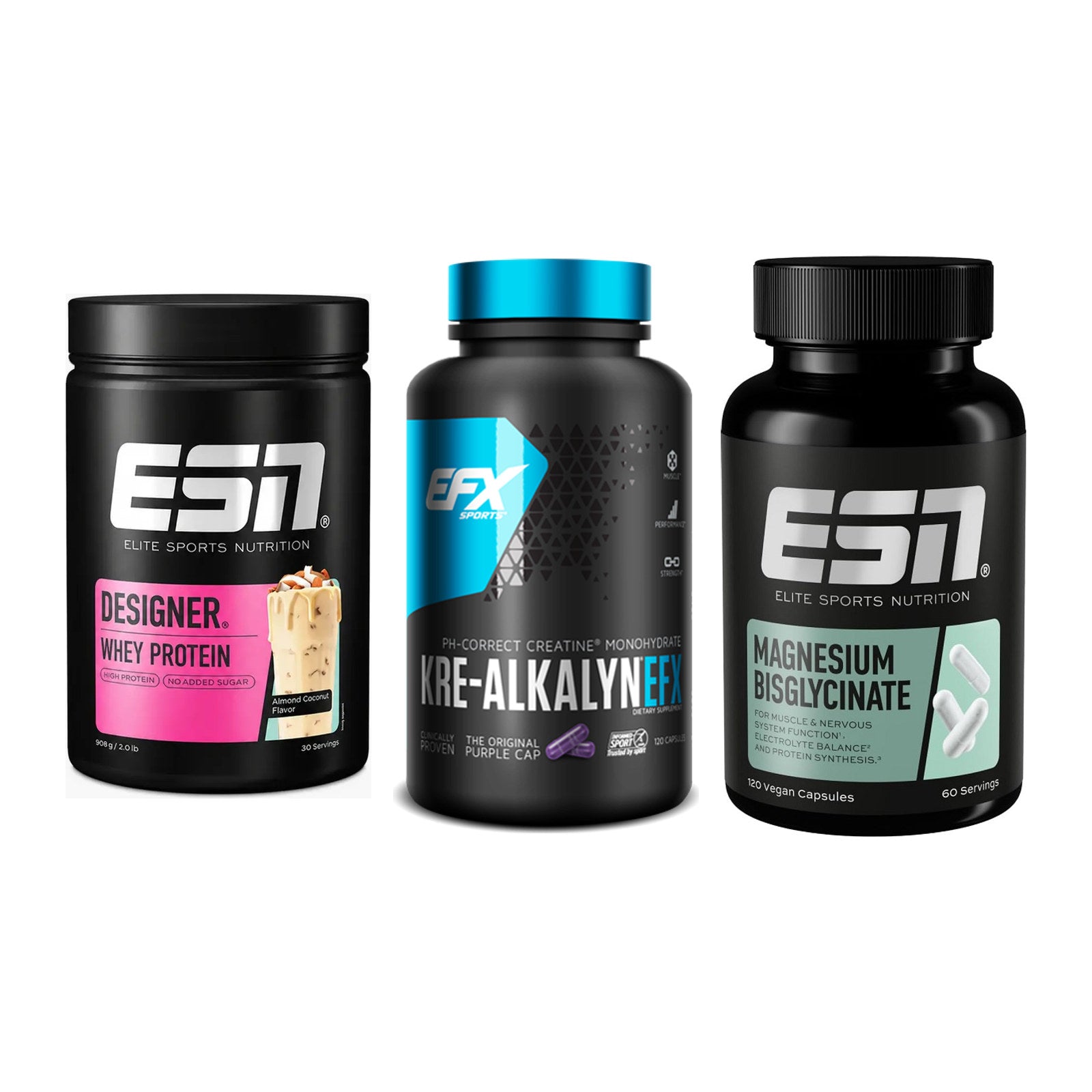 Einsteiger-Set: ESN Designer + EFX Kre-Alkalyn + ESN Magnesium – alle enthaltenen Artikel