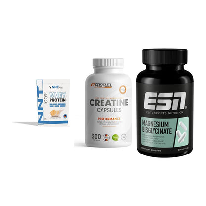 Einsteiger-Set: NNT Whey + ProFuel Creatine + ESN Magnesium – alle enthaltenen Artikel
