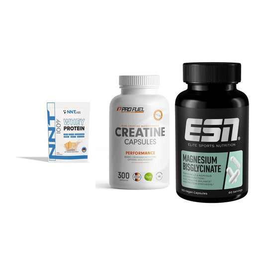Einsteiger-Set: NNT Whey + ProFuel Creatine + ESN Magnesium – alle enthaltenen Artikel