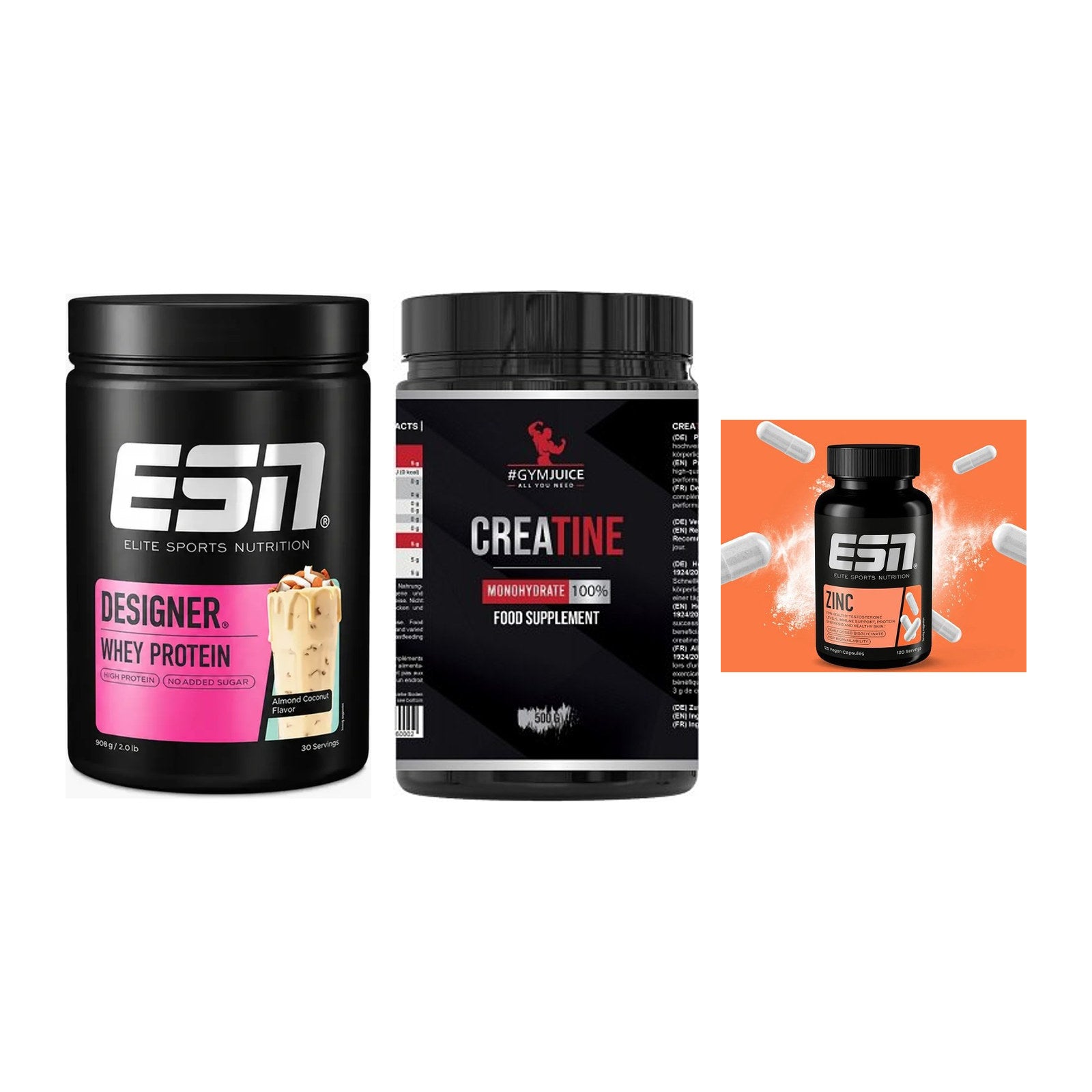 Einsteiger-Set: ESN Designer + #GYMJUICE + ESN Zinc – alle enthaltenen Artikel