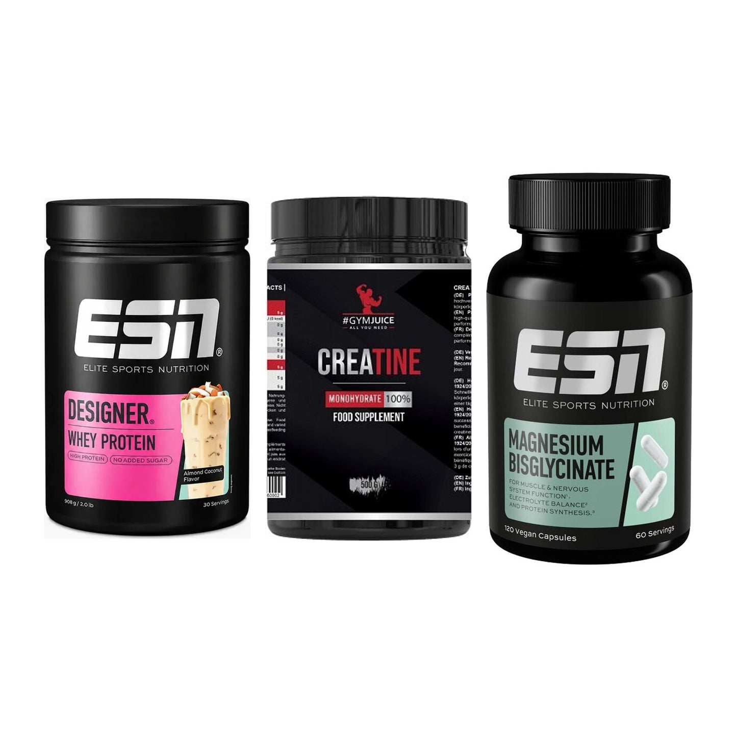 Einsteiger-Set: ESN Designer + #GYMJUICE + ESN Magnesium – alle enthaltenen Artikel