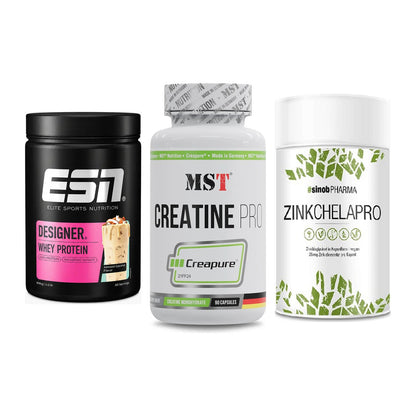 Einsteiger-Set: ESN Designer + MST Creatine Pro + Sinob Zink – alle enthaltenen Artikel