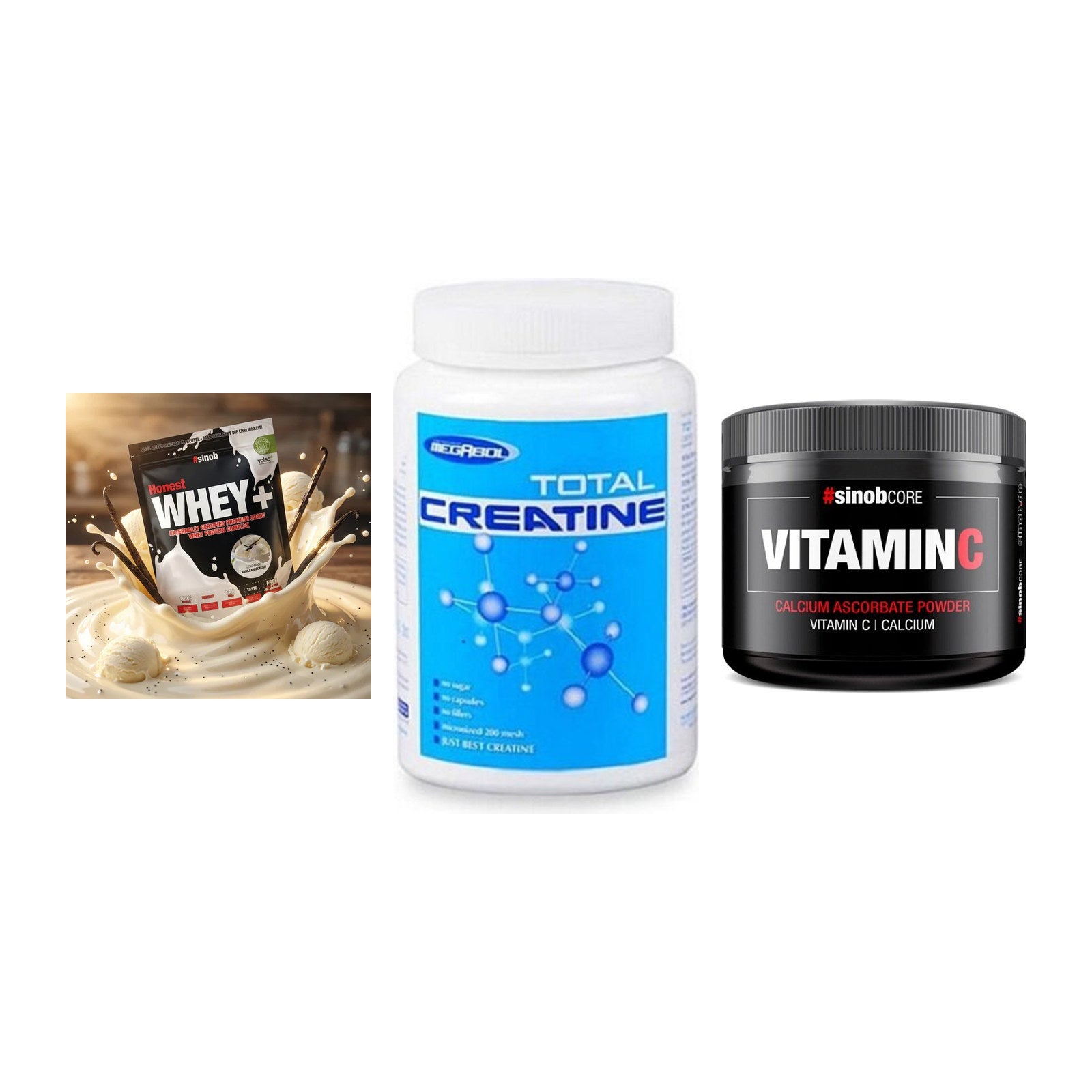 Einsteiger-Set: Sinob Honest + Megabol Total + Sinob Vitamin C – alle enthaltenen Artikel