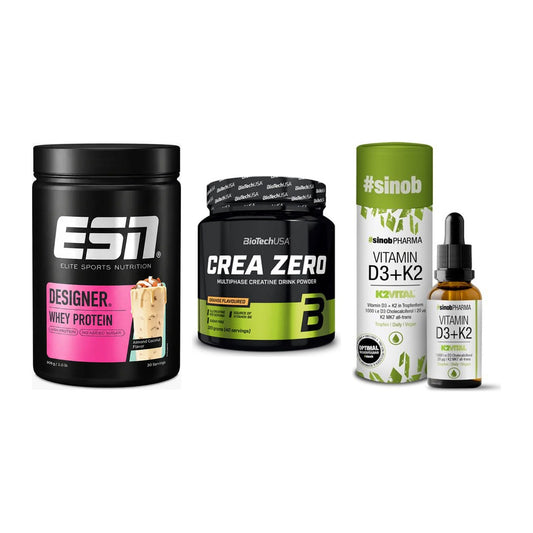 Einsteiger-Set: ESN Designer + BioTech Crea + Sinob Vitamin D3 – alle enthaltenen Artikel