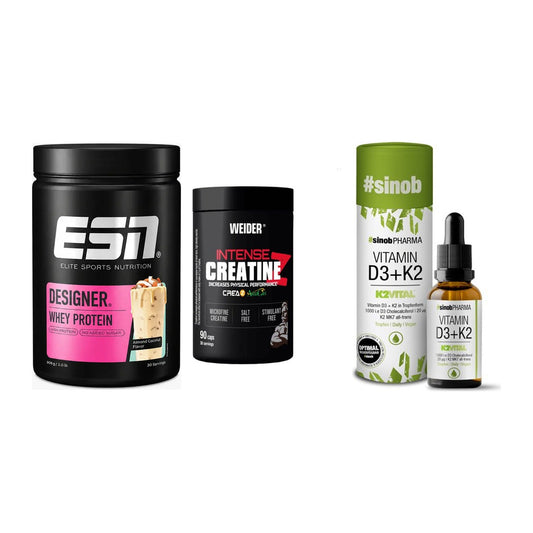 Einsteiger-Set: ESN Designer + Weider Intense + Sinob Vitamin D3 – alle enthaltenen Artikel