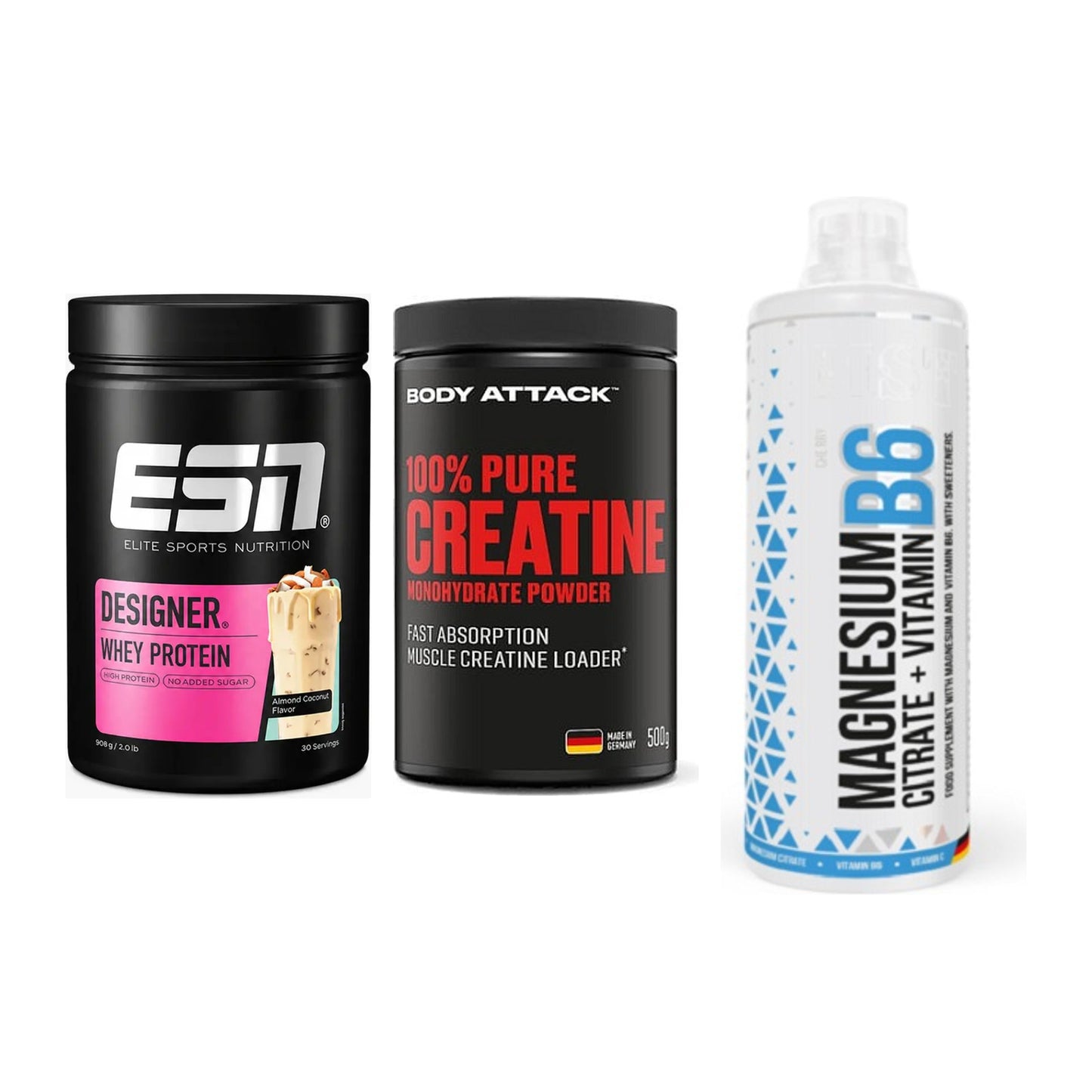 Einsteiger-Set: ESN Designer + Body Attack 100% + MST Magnesium B6 – alle enthaltenen Artikel