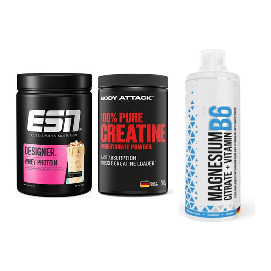 Einsteiger-Set: ESN Designer + Body Attack 100% + MST Magnesium B6 – alle enthaltenen Artikel
