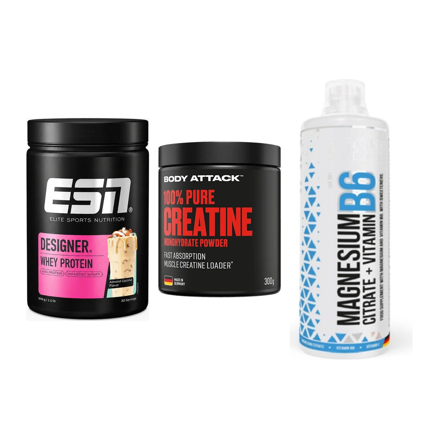 Einsteiger-Set: ESN Designer + Body Attack 100% + MST Magnesium B6 – alle enthaltenen Artikel