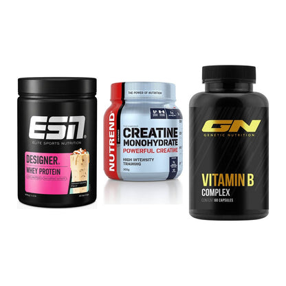 Einsteiger-Set: ESN Designer + Nutrend Creatine + GN Vitamin – alle enthaltenen Artikel