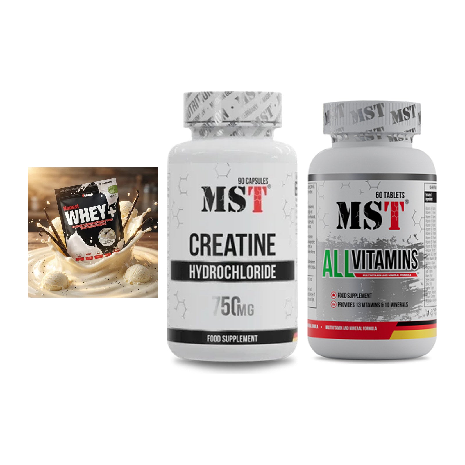 Einsteiger-Set: Sinob Honest + MST Creatin HCL + MST All Vitamins – alle enthaltenen Artikel