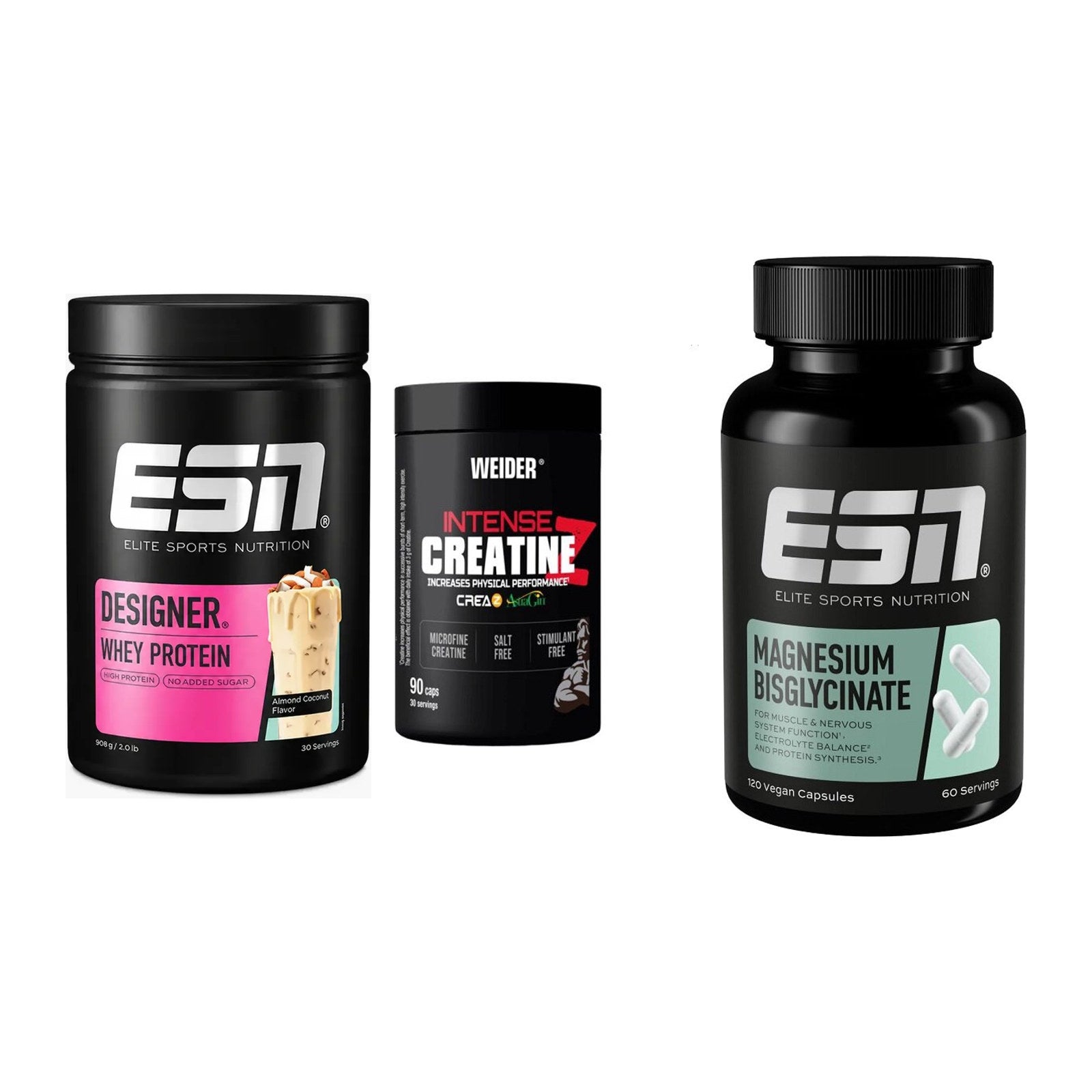 Einsteiger-Set: ESN Designer + Weider Intense + ESN Magnesium – alle enthaltenen Artikel