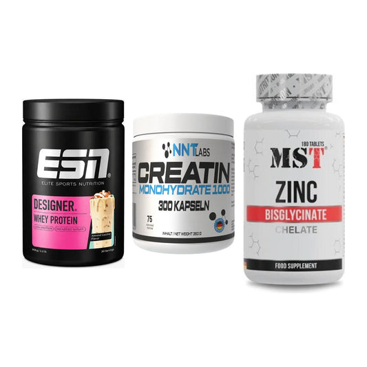 Einsteiger-Set: ESN Designer + NNT Creatin 1000 + MST Zinc Chelate – alle enthaltenen Artikel