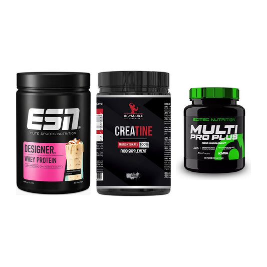 Einsteiger-Set: ESN Designer + #GYMJUICE + Scitec Multi Pro – alle enthaltenen Artikel