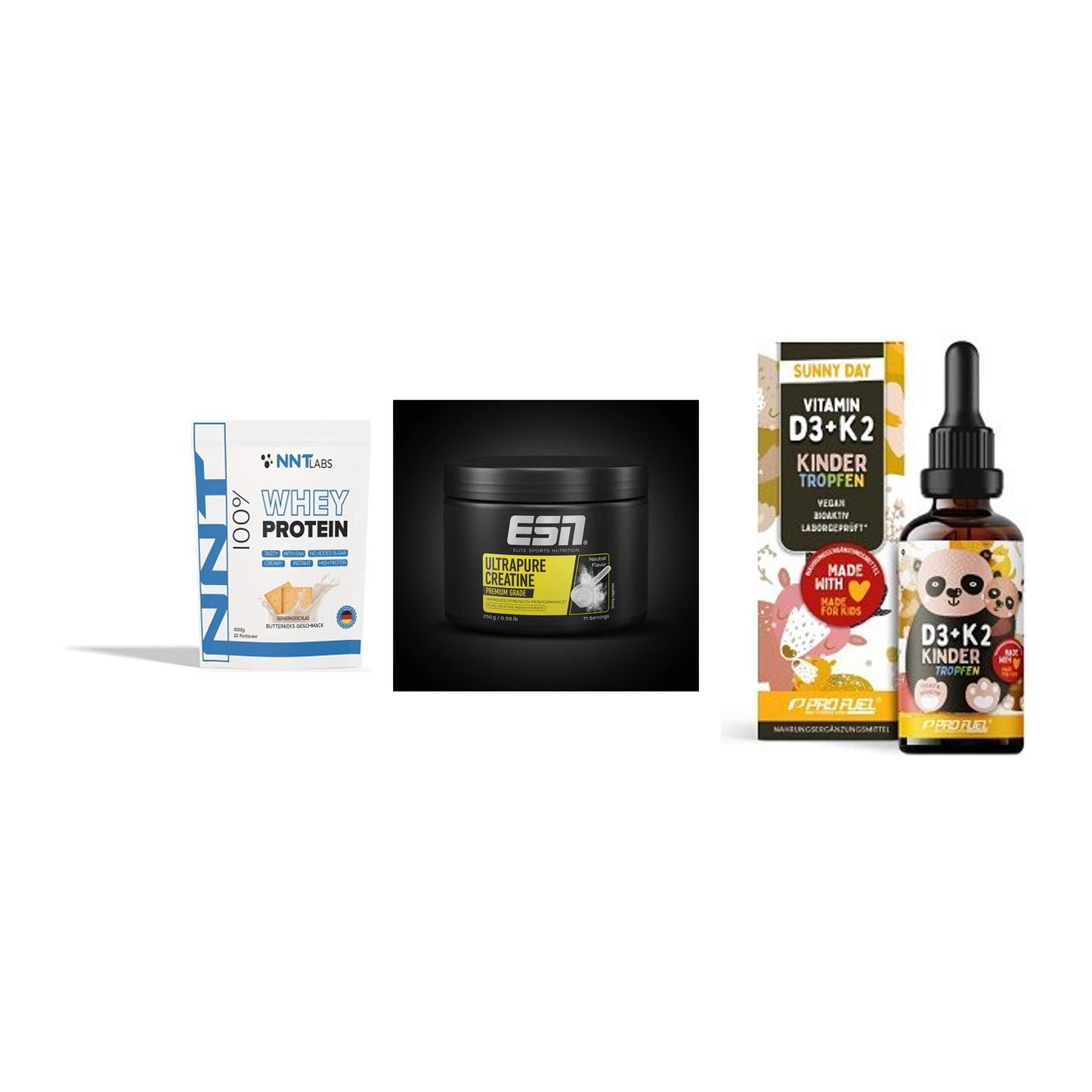 Einsteiger-Set: NNT Whey + ESN Ultrapure + ProFuel VITAMIN – alle enthaltenen Artikel