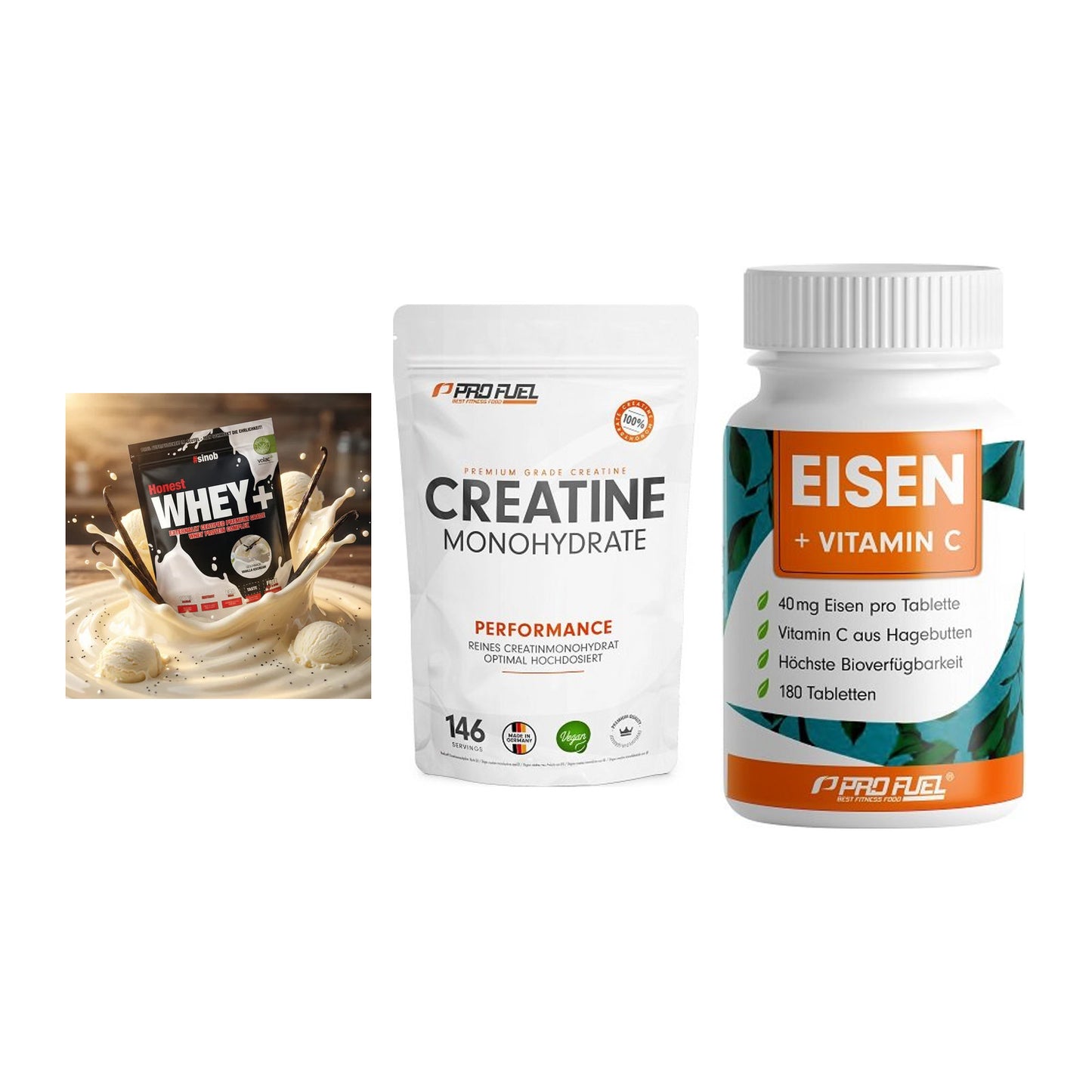Einsteiger-Set: Sinob Honest + ProFuel Creatine + ProFuel EISEN – alle enthaltenen Artikel
