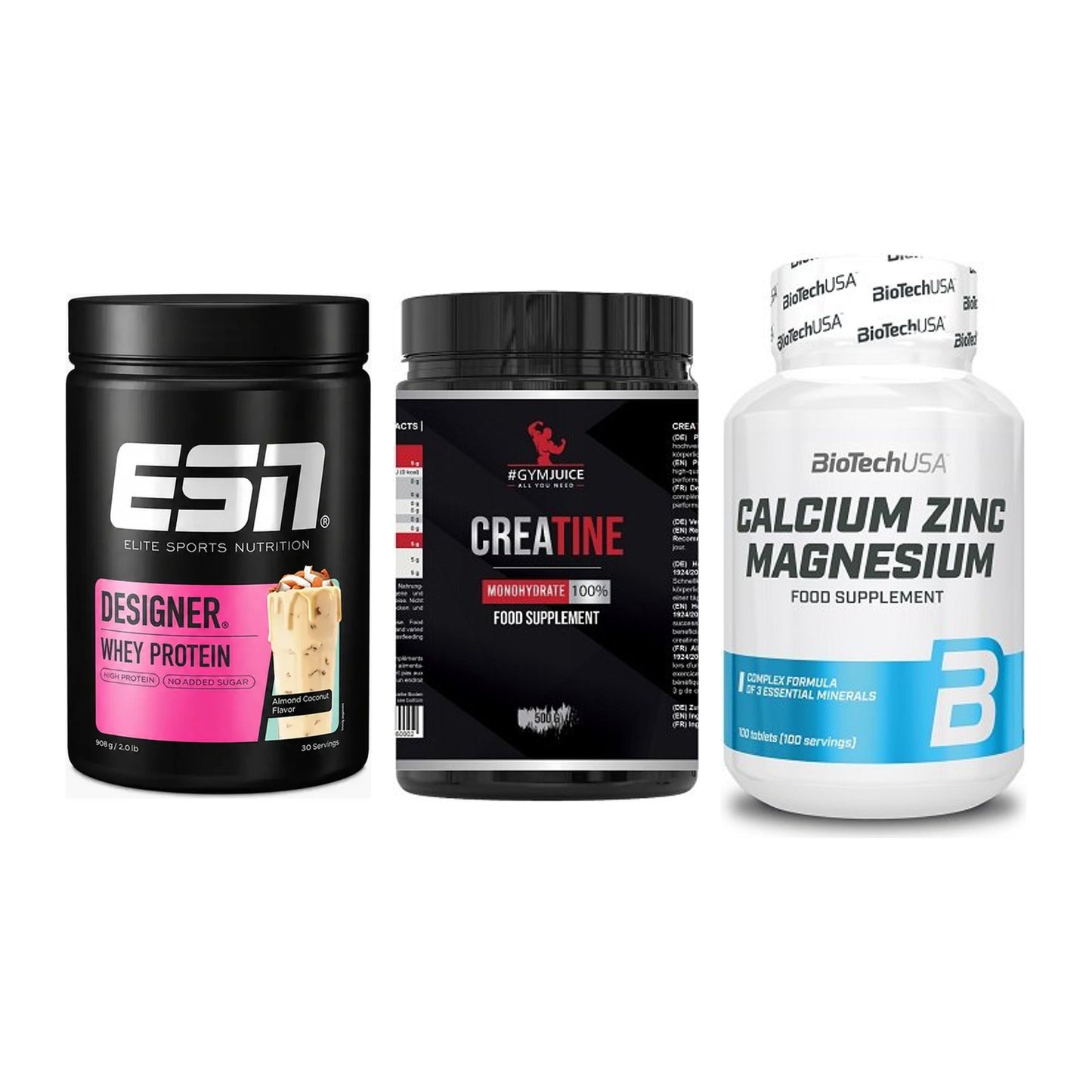 Einsteiger-Set: ESN Designer + #GYMJUICE + BioTech Calcium – alle enthaltenen Artikel