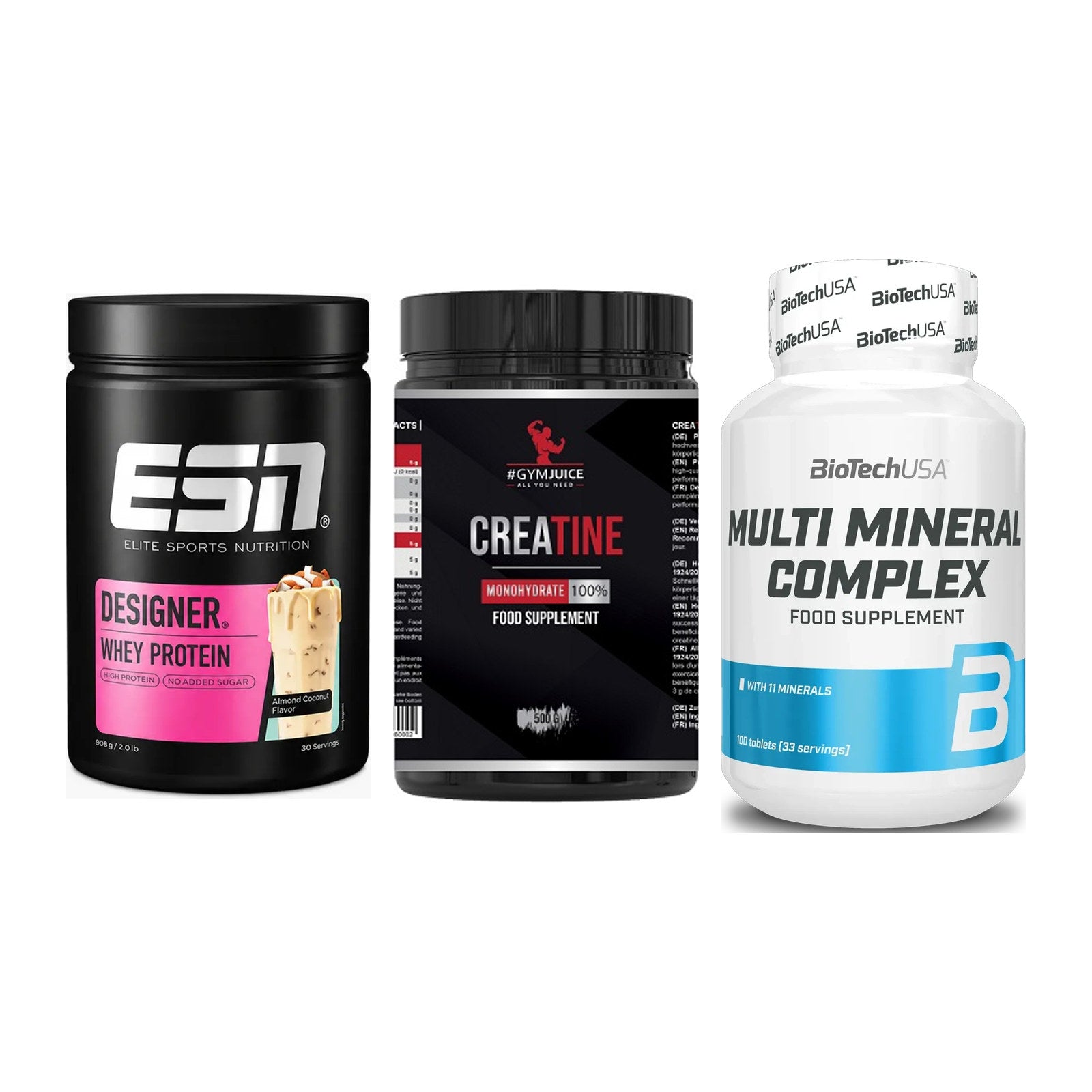 Einsteiger-Set: ESN Designer + #GYMJUICE + BioTech Multi – alle enthaltenen Artikel