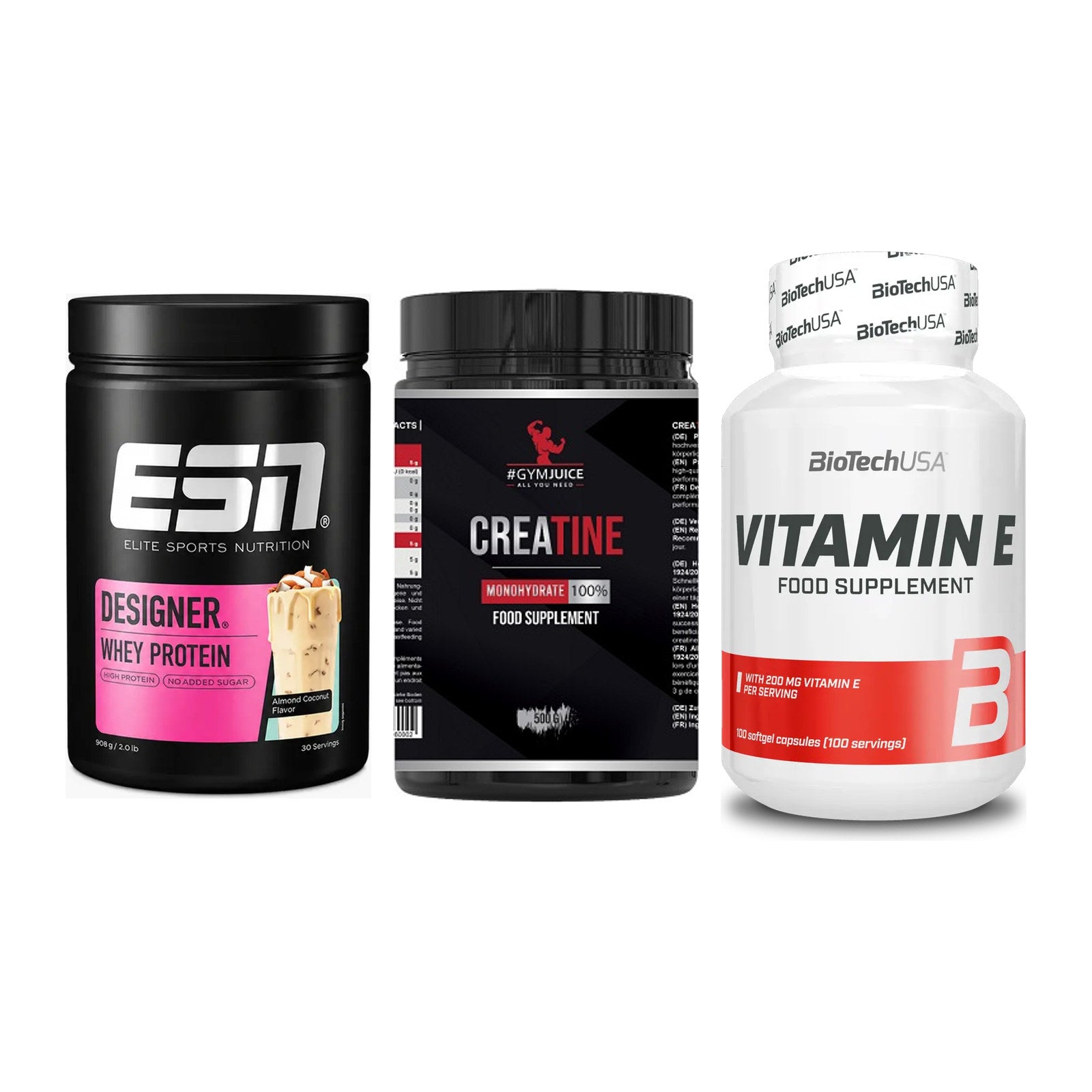 Einsteiger-Set: ESN Designer + #GYMJUICE + BioTech Vitamin – alle enthaltenen Artikel