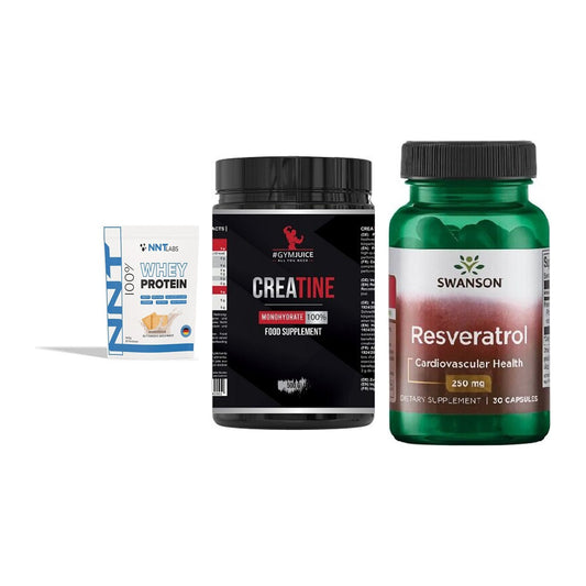 Einsteiger-Set: NNT Whey + #GYMJUICE + Swanson Resverat – alle enthaltenen Artikel