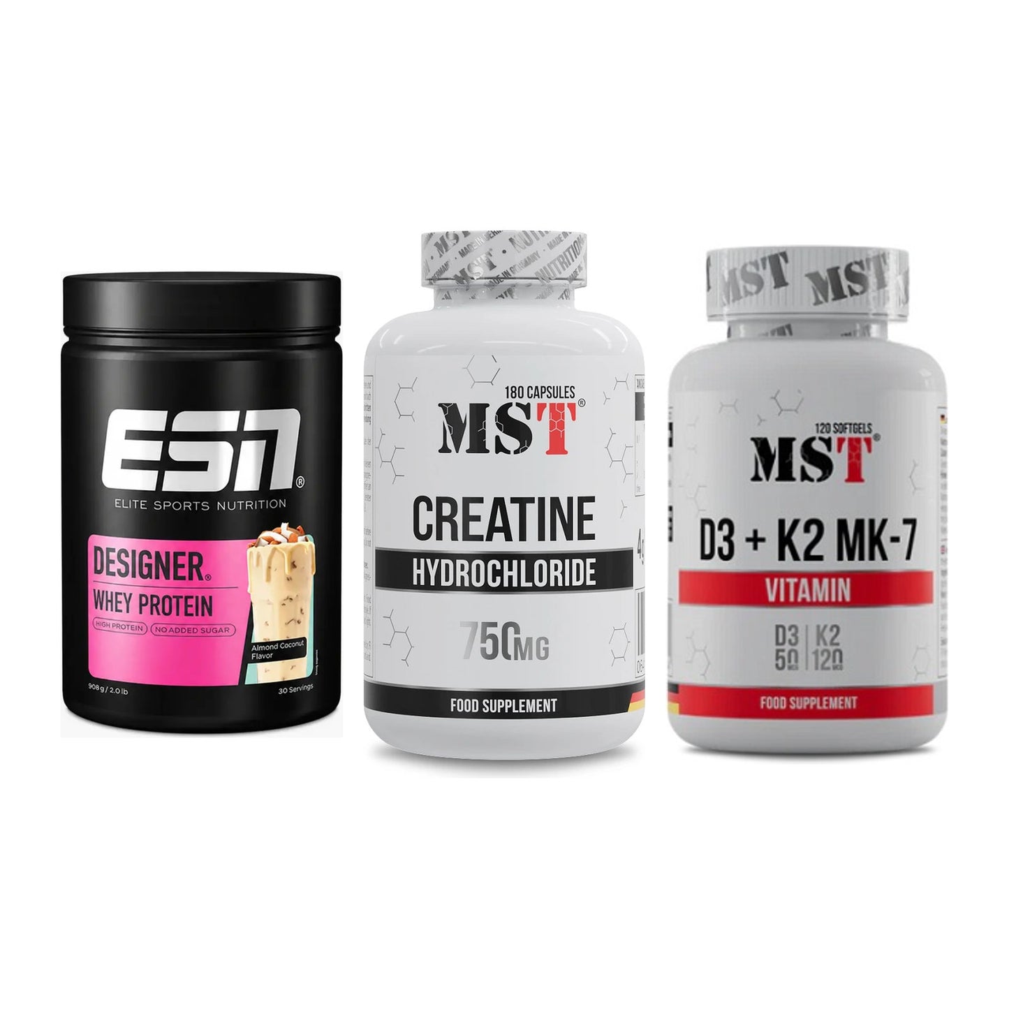 Einsteiger-Set: ESN Designer + MST Creatine HCL + MST Vitamin D3 – alle enthaltenen Artikel