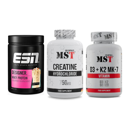 Einsteiger-Set: ESN Designer + MST Creatine HCL + MST Vitamin D3 – alle enthaltenen Artikel