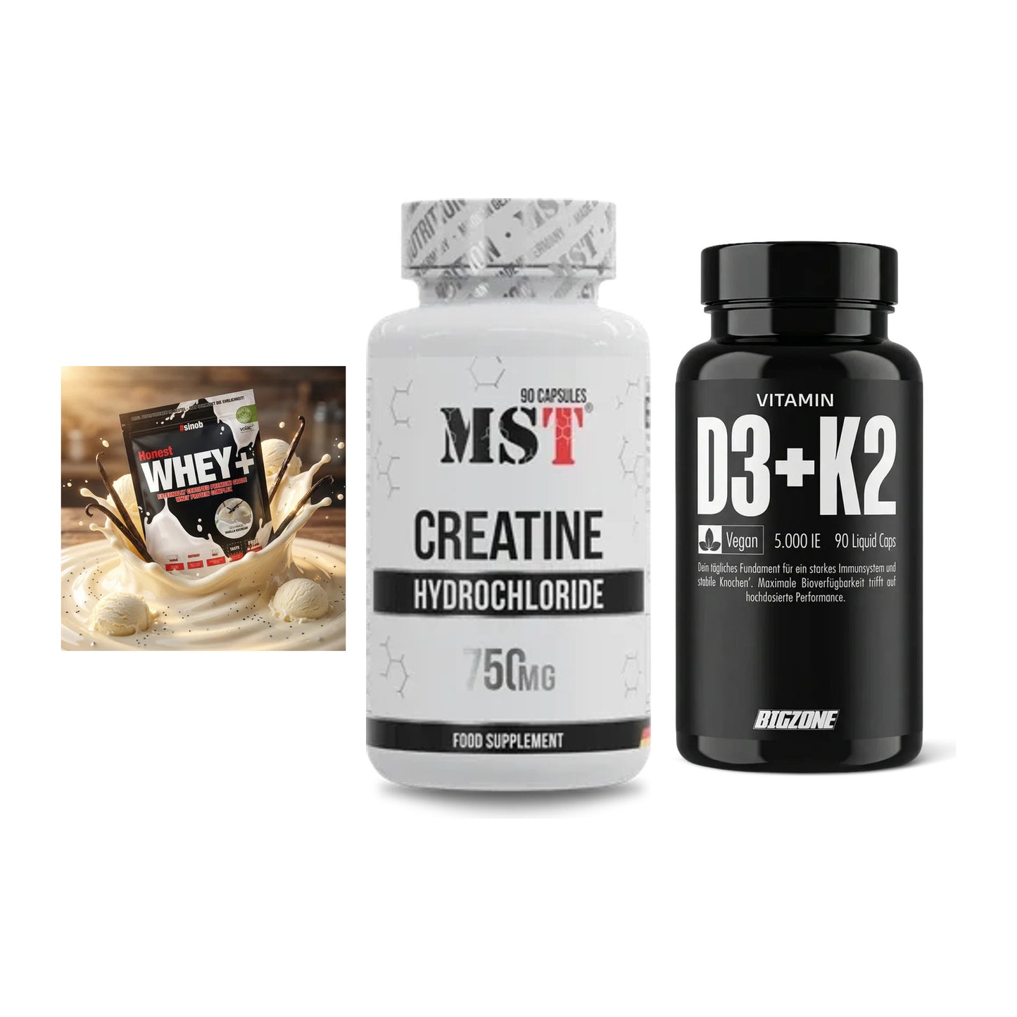 Einsteiger-Set: Sinob Honest + MST Creatin HCL + Big Zone Vitamin – alle enthaltenen Artikel