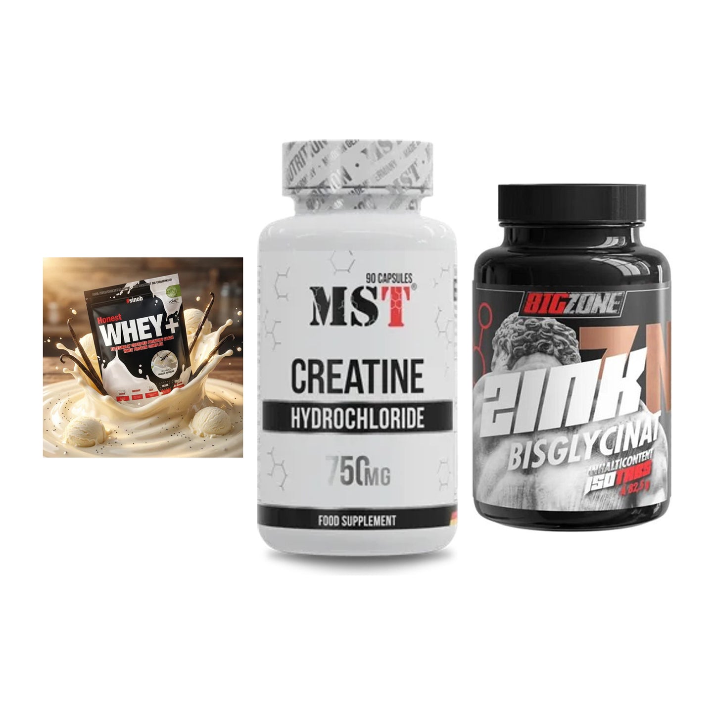 Einsteiger-Set: Sinob Honest + MST Creatin HCL + Big Zone Zink – alle enthaltenen Artikel