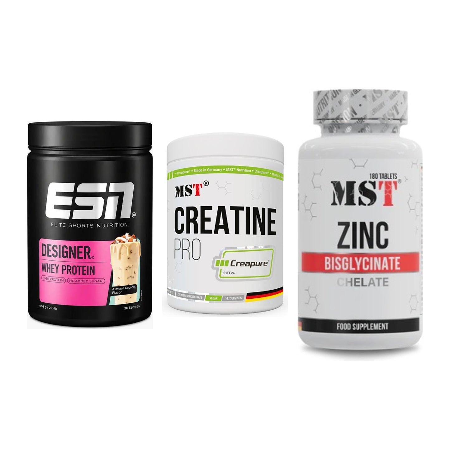 Einsteiger-Set: ESN Designer + MST Creatin Pro + MST Zinc Chelate – alle enthaltenen Artikel