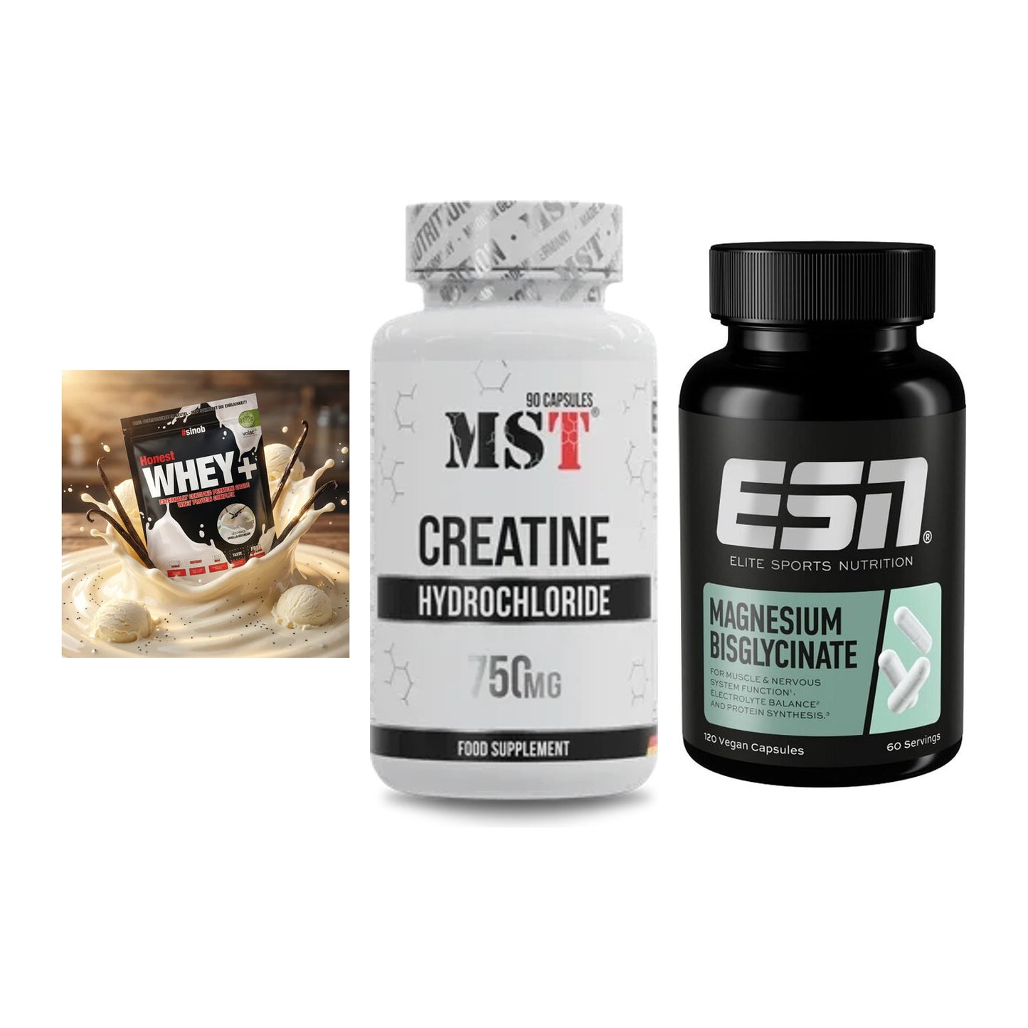 Einsteiger-Set: Sinob Honest + MST Creatin HCL + ESN Magnesium – alle enthaltenen Artikel