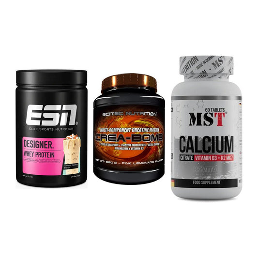 Einsteiger-Set: ESN Designer + Scitec Crea-Bomb + MST Calcium – alle enthaltenen Artikel