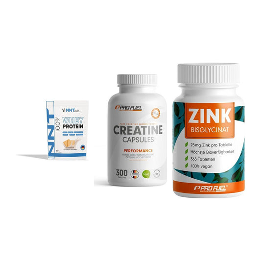 Einsteiger-Set: NNT Whey + ProFuel Creatine + ProFuel Zink – alle enthaltenen Artikel