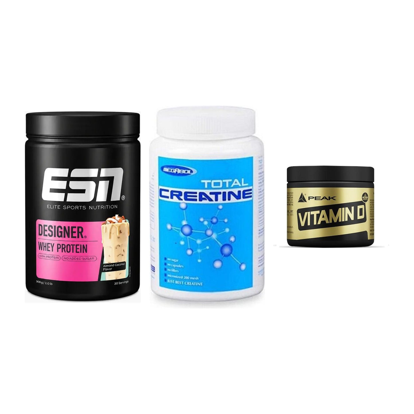 Einsteiger-Set: ESN Designer + Megabol Total + Peak Vitamin D – alle enthaltenen Artikel