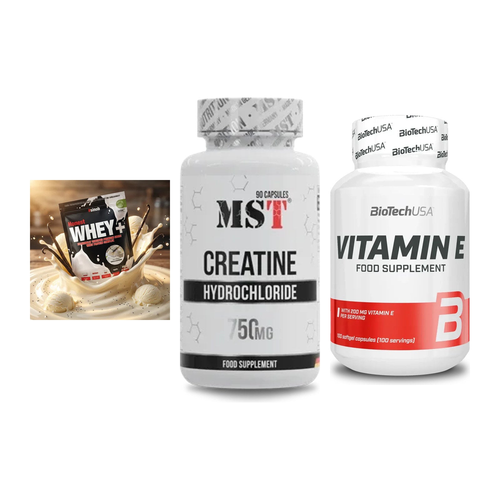 Einsteiger-Set: Sinob Honest + MST Creatin HCL + BioTech Vitamin – alle enthaltenen Artikel