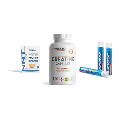 Einsteiger-Set: NNT Whey + ProFuel Creatine + Body Attack – alle enthaltenen Artikel