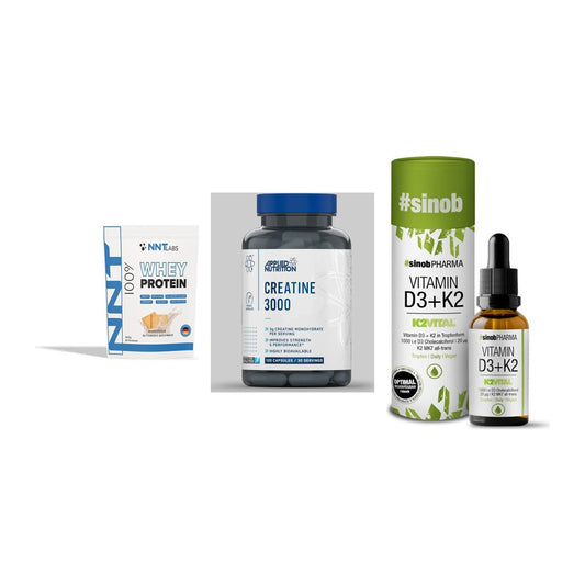 Einsteiger-Set: NNT Whey + Applied Nutritio + Sinob Vitamin D3 – alle enthaltenen Artikel