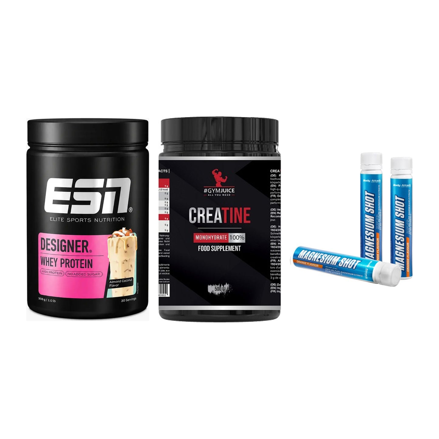 Einsteiger-Set: ESN Designer + #GYMJUICE + Body Attack – alle enthaltenen Artikel
