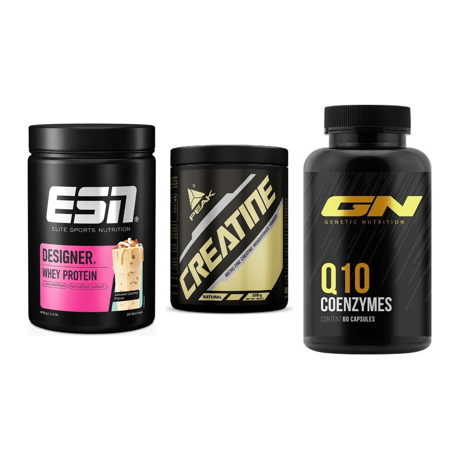 Einsteiger-Set: ESN Designer + Peak Creatin + GN Q10 Health – alle enthaltenen Artikel
