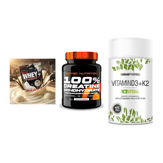 Einsteiger-Set: Sinob Honest + Scitec Creatine + Sinob Vitamin D3 – alle enthaltenen Artikel
