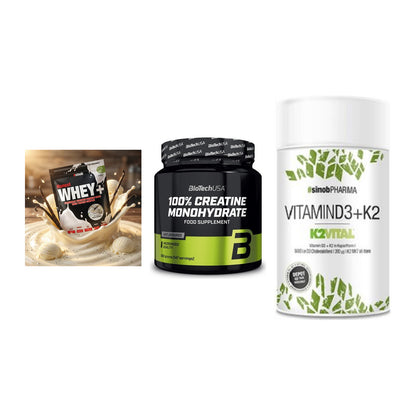 Einsteiger-Set: Sinob Honest + BioTech Creatine + Sinob Vitamin D3 – alle enthaltenen Artikel