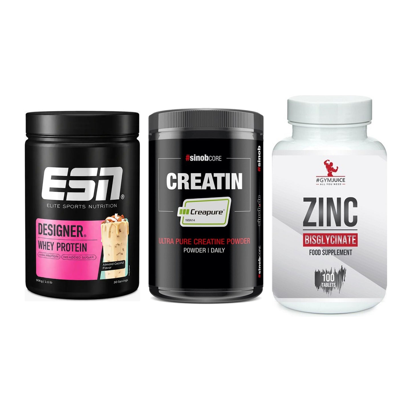 Einsteiger-Set: ESN Designer + Sinob Creatin + #GYMJUICE ZINC – alle enthaltenen Artikel