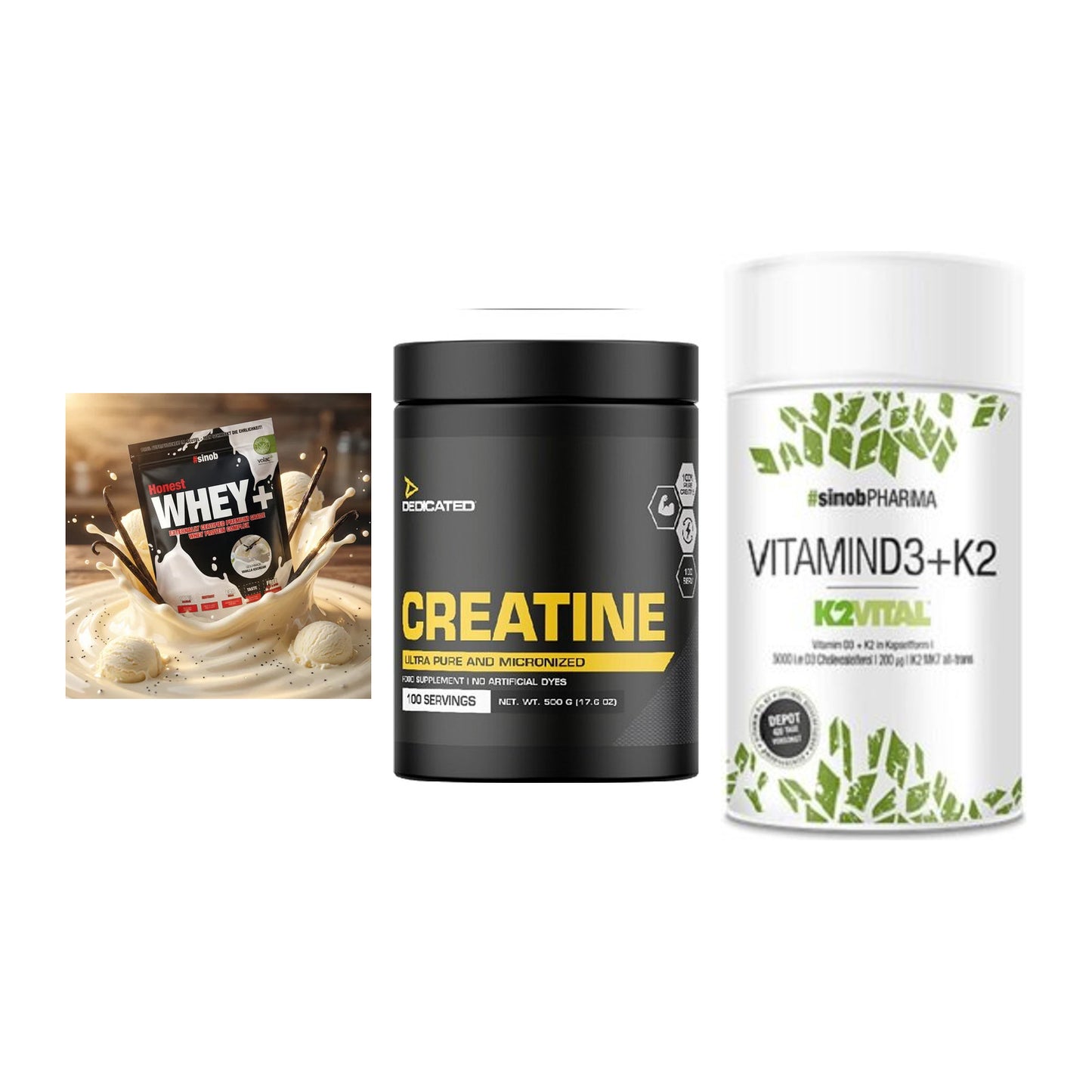 Einsteiger-Set: Sinob Honest + Dedicated + Sinob Vitamin D3 – alle enthaltenen Artikel