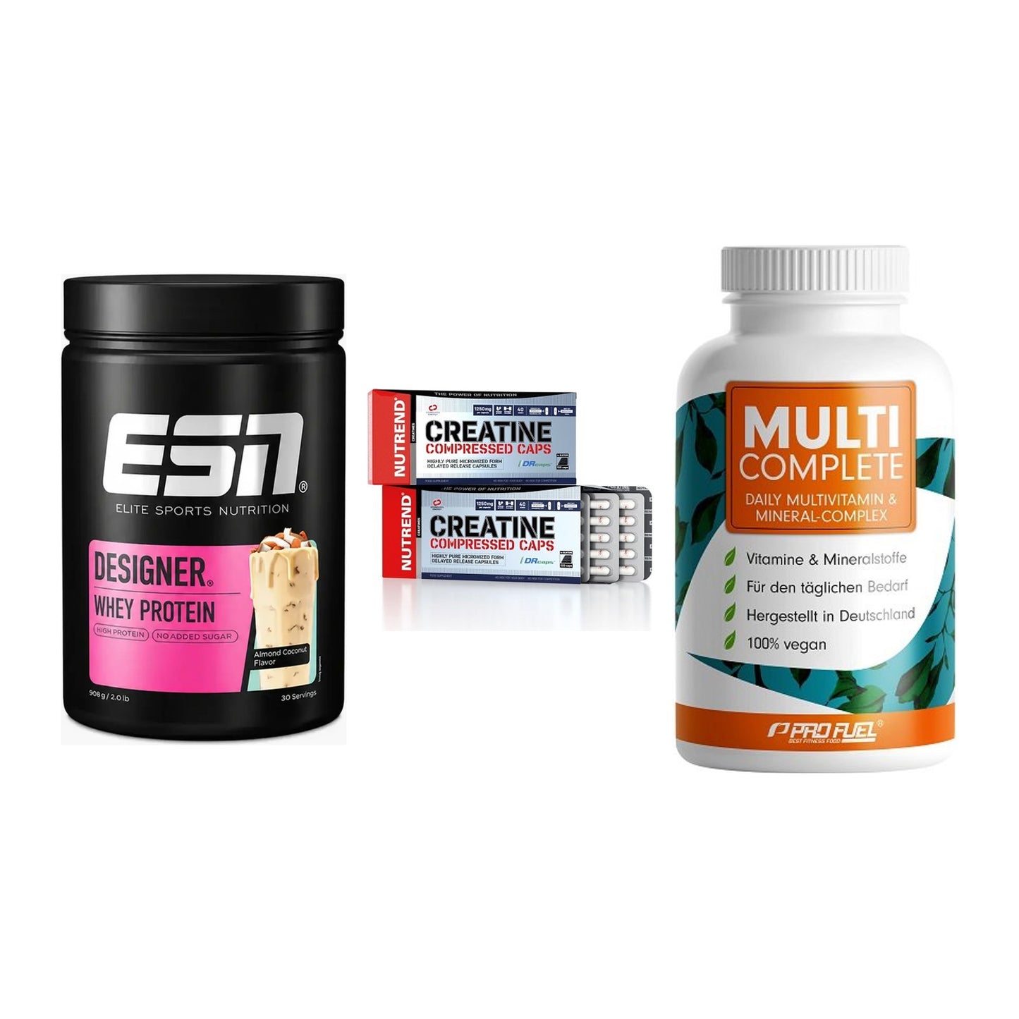 Einsteiger-Set: ESN Designer + Nutrend Creatine + ProFuel MULTI – alle enthaltenen Artikel