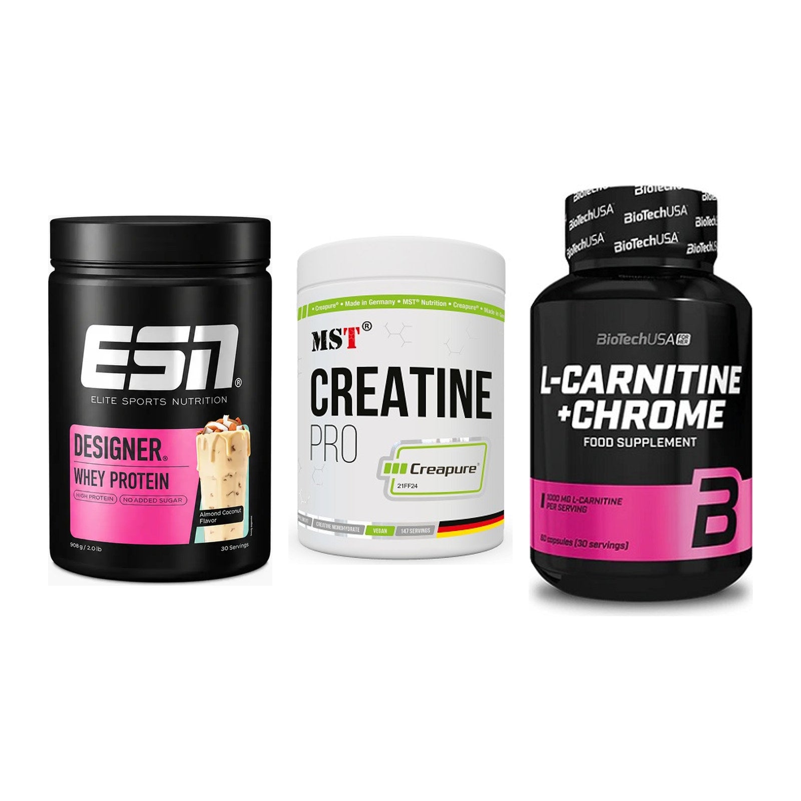 Einsteiger-Set: ESN Designer + MST Creatin Pro + BioTech L-Carnit – alle enthaltenen Artikel