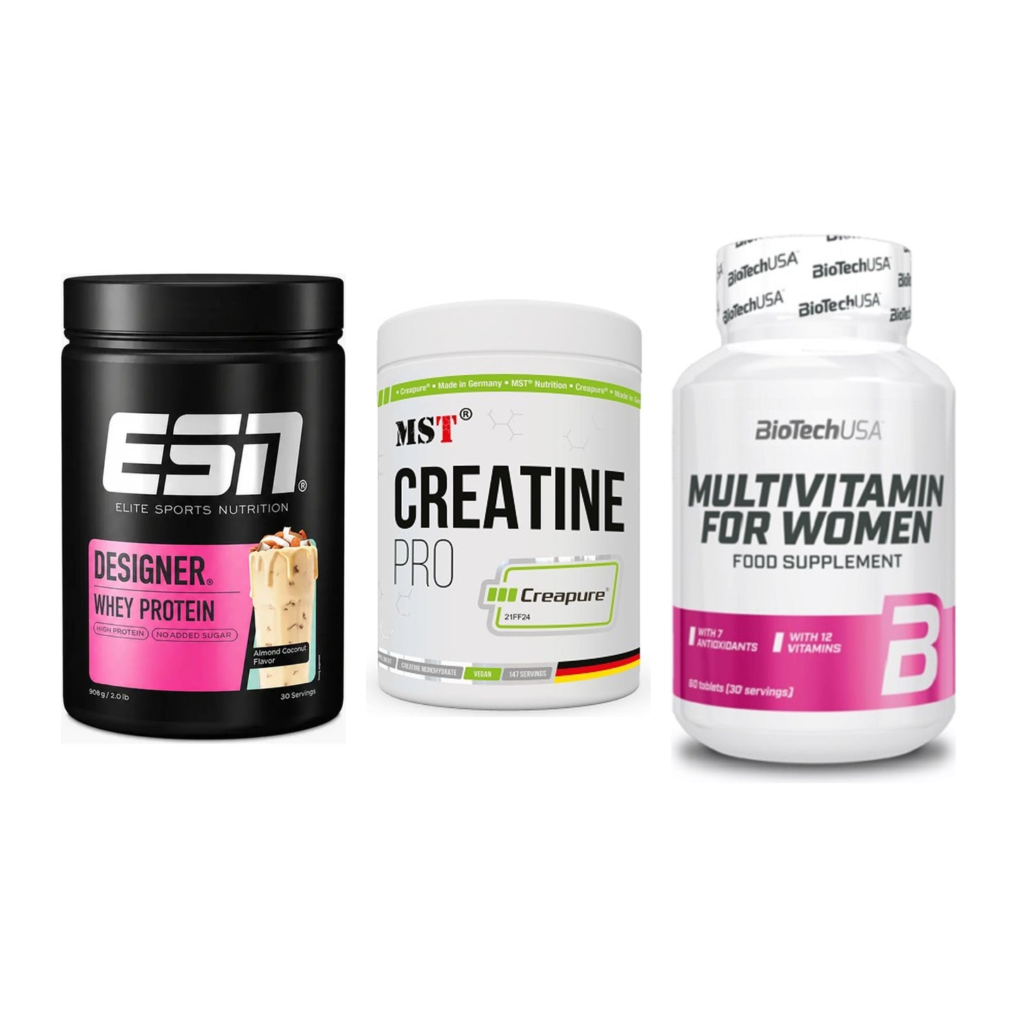 Einsteiger-Set: ESN Designer + MST Creatin Pro + BioTech Multivit – alle enthaltenen Artikel