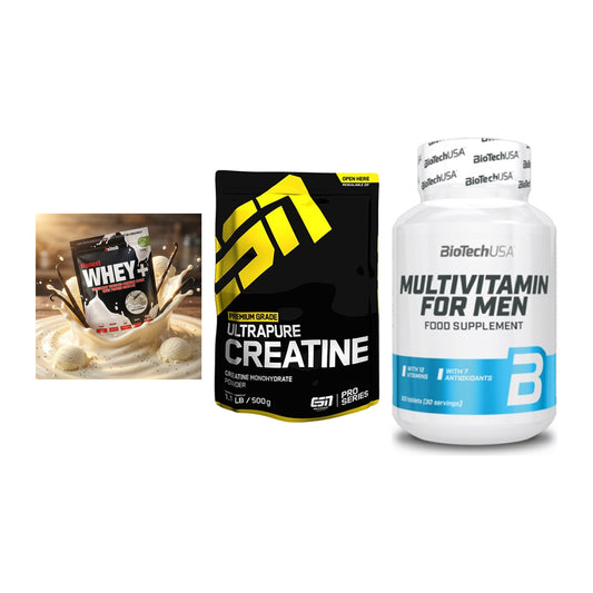 Einsteiger-Set: Sinob Honest + ESN Ultrapure + BioTech Multivit – alle enthaltenen Artikel