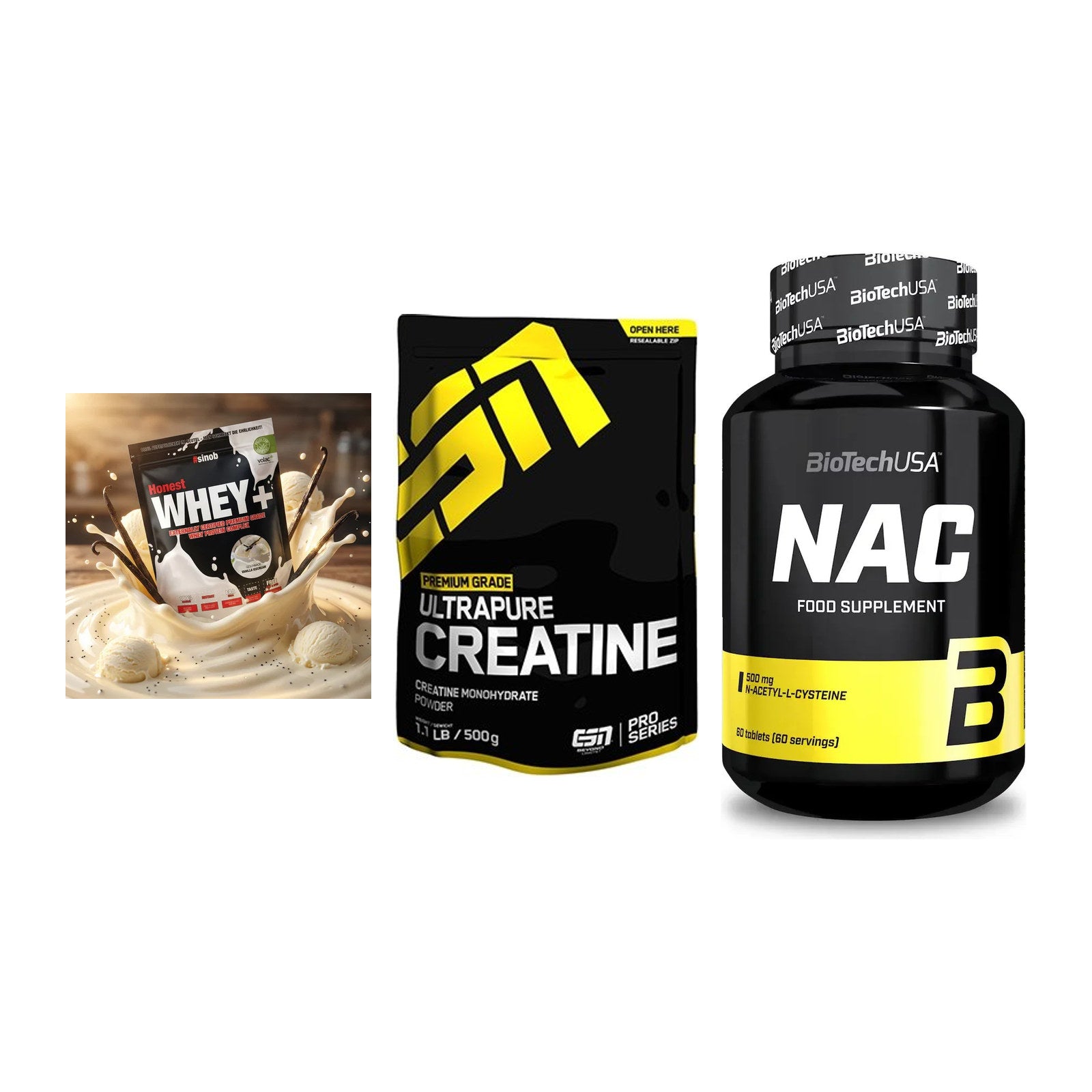 Einsteiger-Set: Sinob Honest + ESN Ultrapure + BioTech NAC – alle enthaltenen Artikel